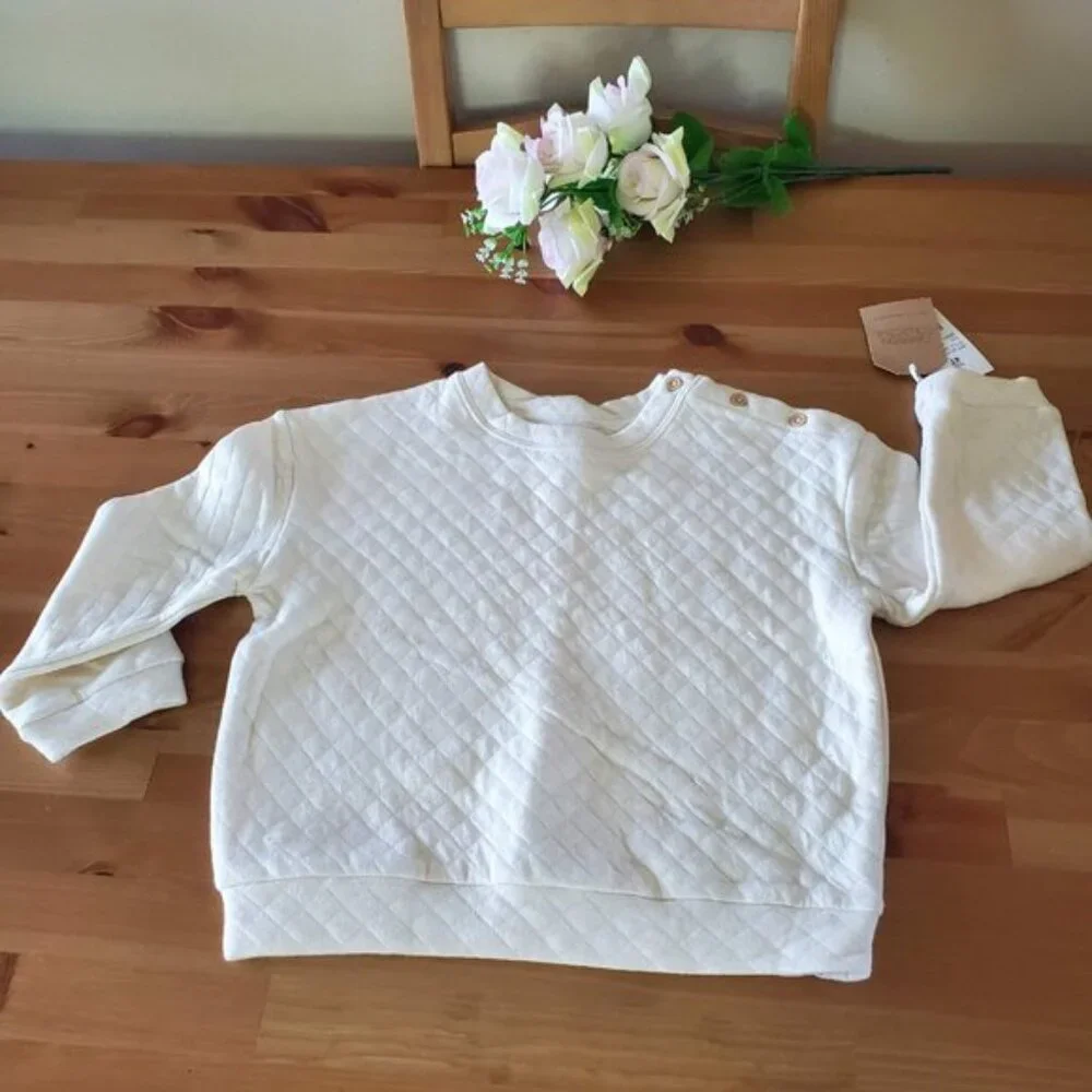 Grayson Collective - Toddler Quilted Sweatshirt - Off- White 4T UNISEX